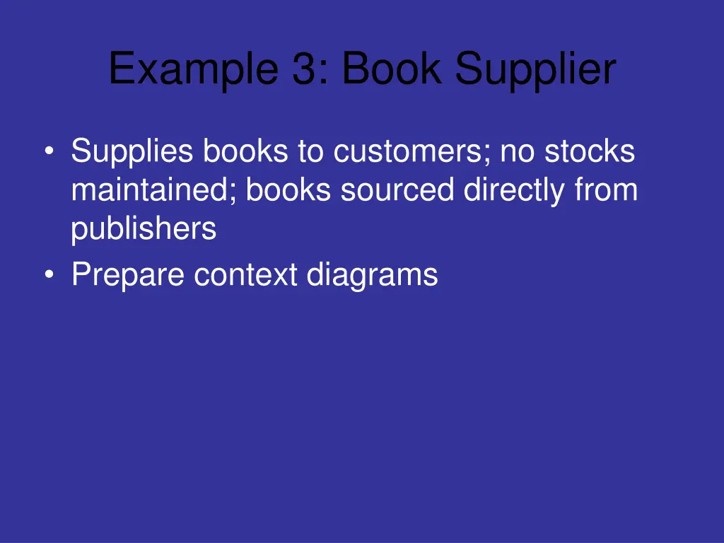 example 3 book supplier