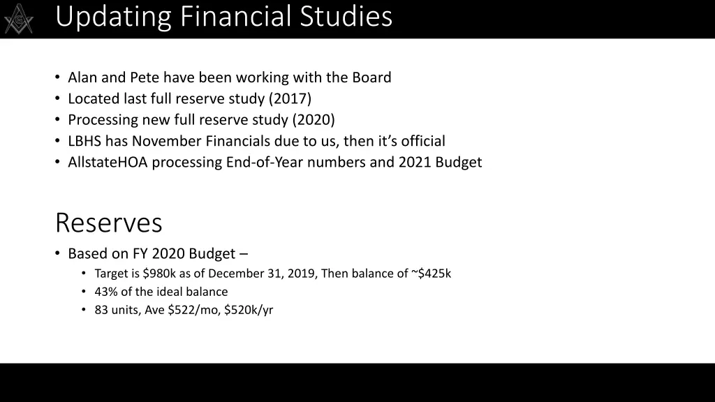 updating financial studies