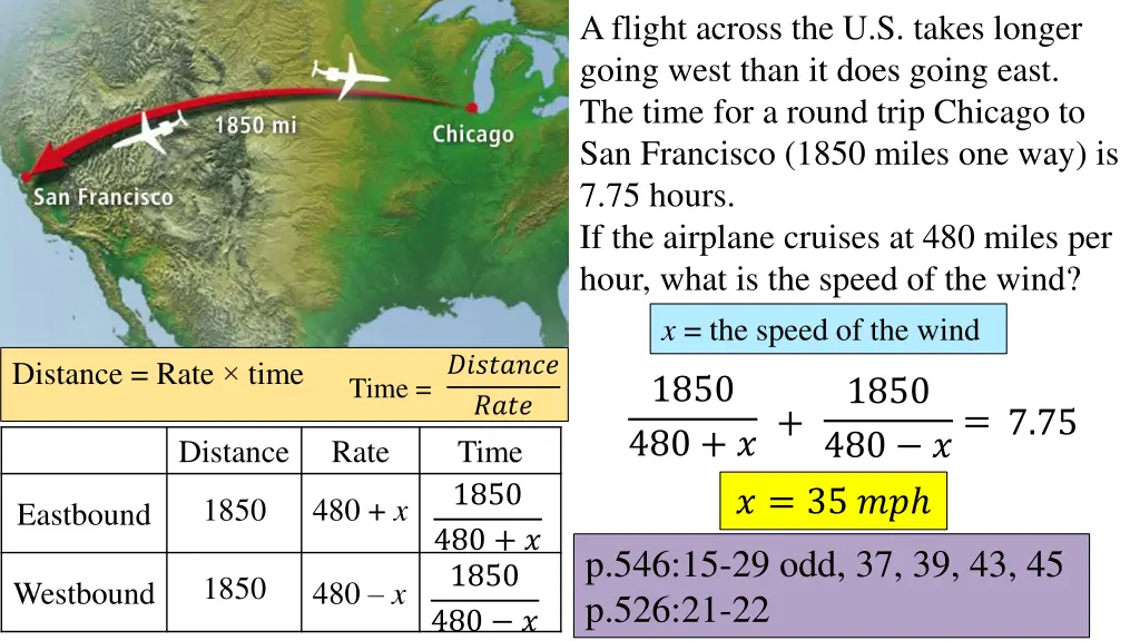 a flight across the u s takes longer going west