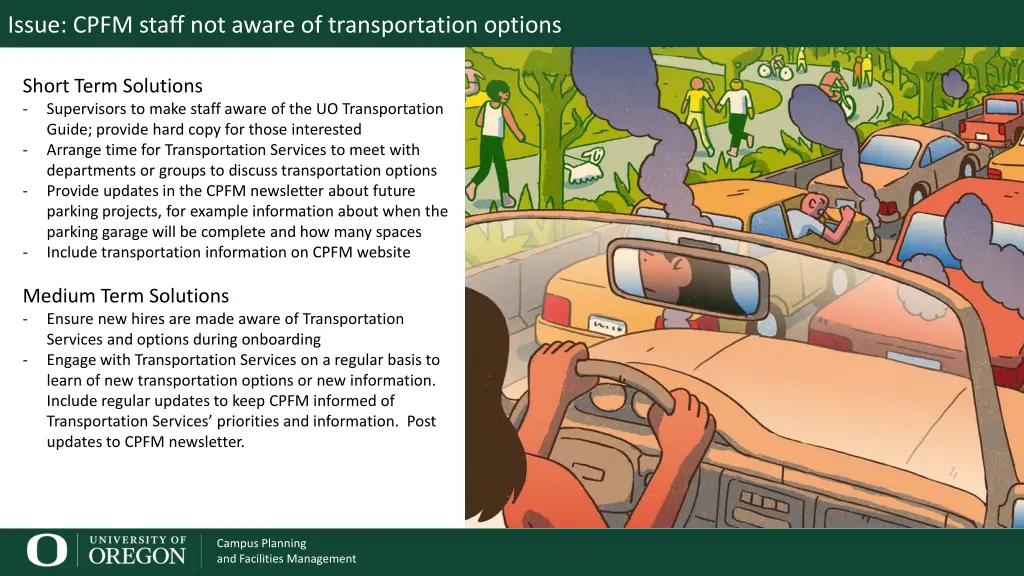 issue cpfm staff not aware of transportation