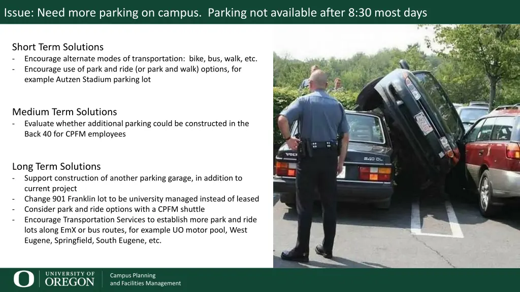 issue need more parking on campus parking