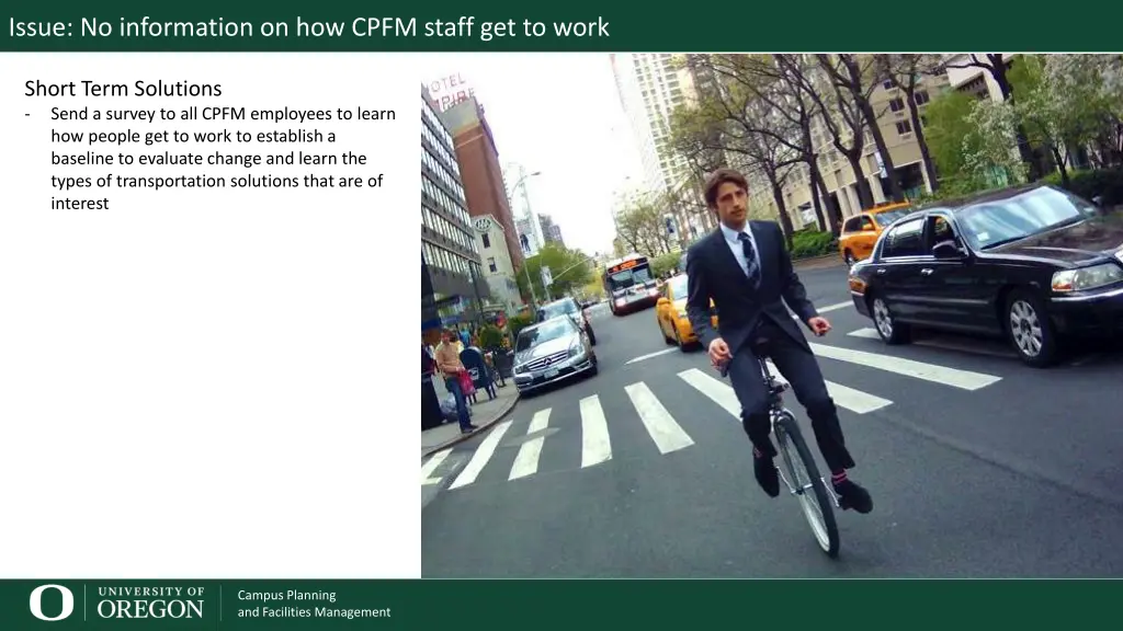 issue no information on how cpfm staff get to work