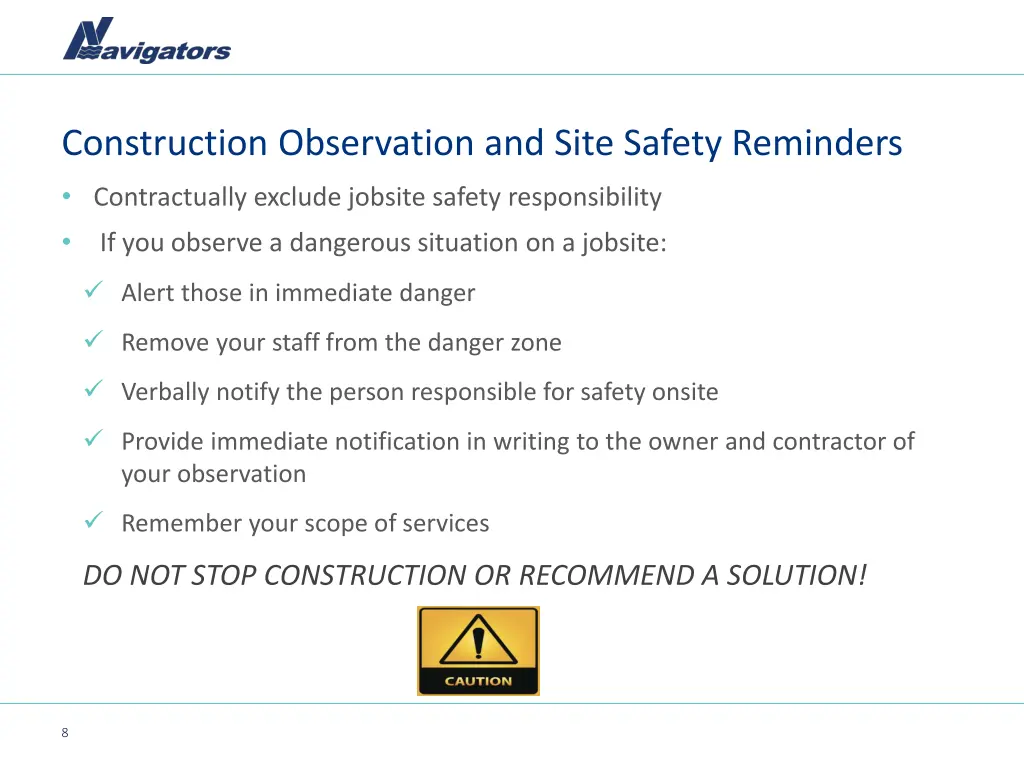 construction observation and site safety reminders