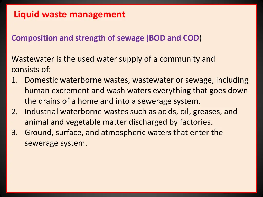 liquid waste management