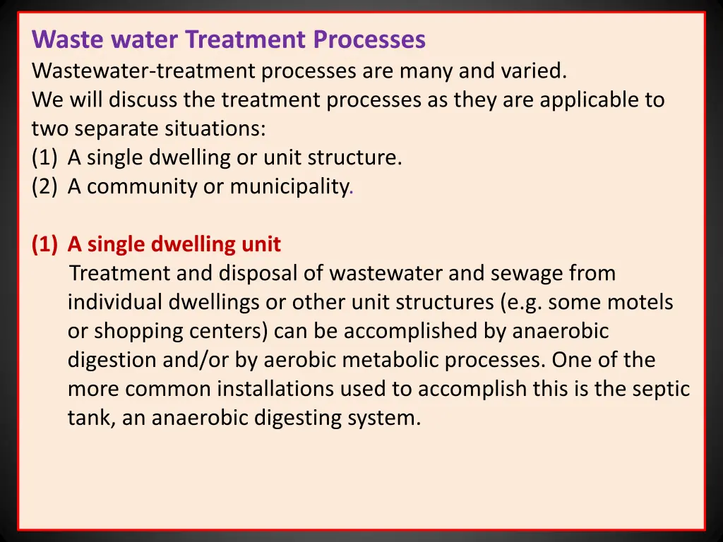 waste water treatment processes wastewater