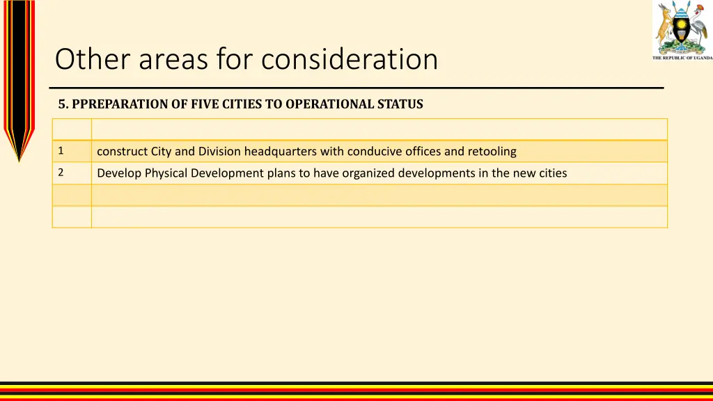 other areas for consideration