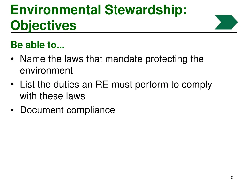 environmental stewardship objectives