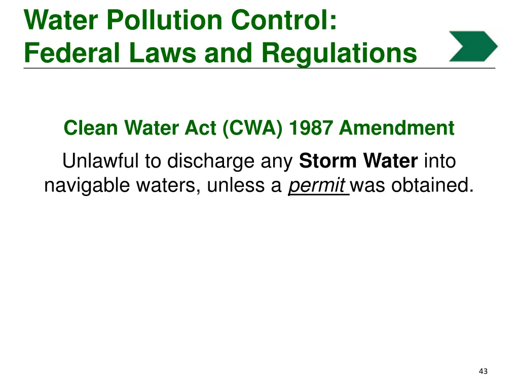 water pollution control federal laws 2