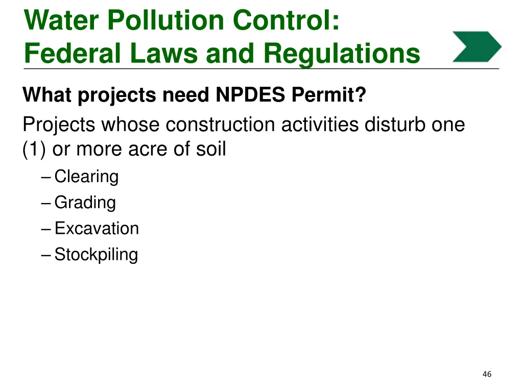 water pollution control federal laws 5