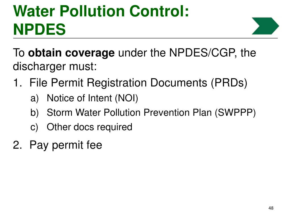 water pollution control npdes