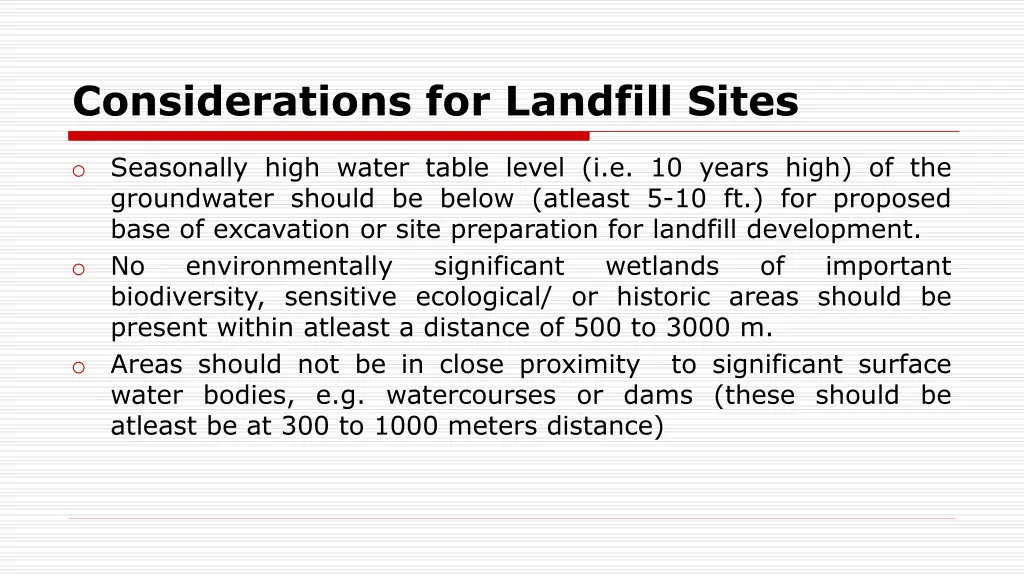 considerations for landfill sites 2