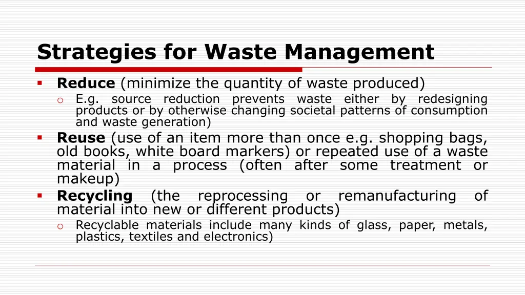 strategies for waste management