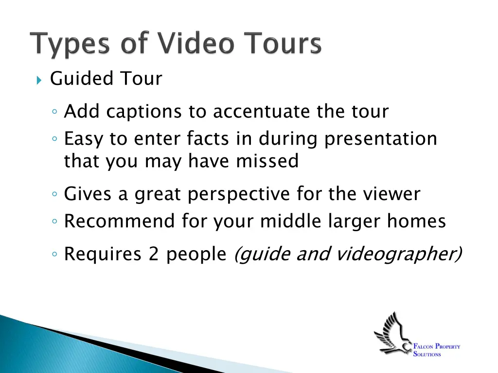 guided tour add captions to accentuate the tour