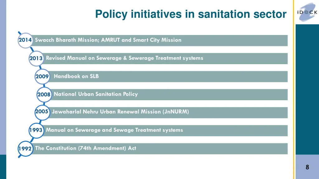 policy initiatives in sanitation sector