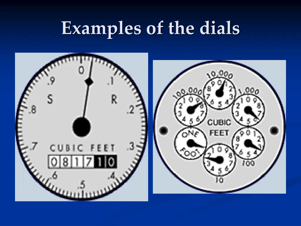 examples of the dials