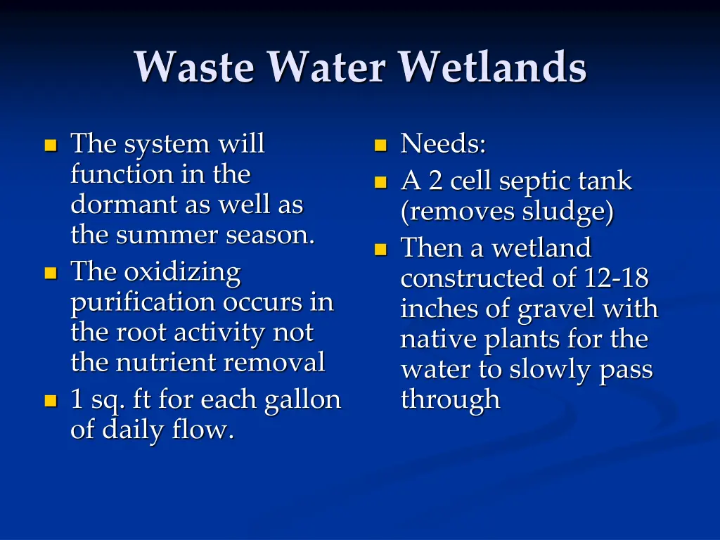 waste water wetlands