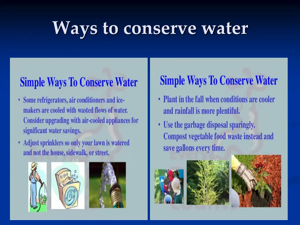 ways to conserve water 1