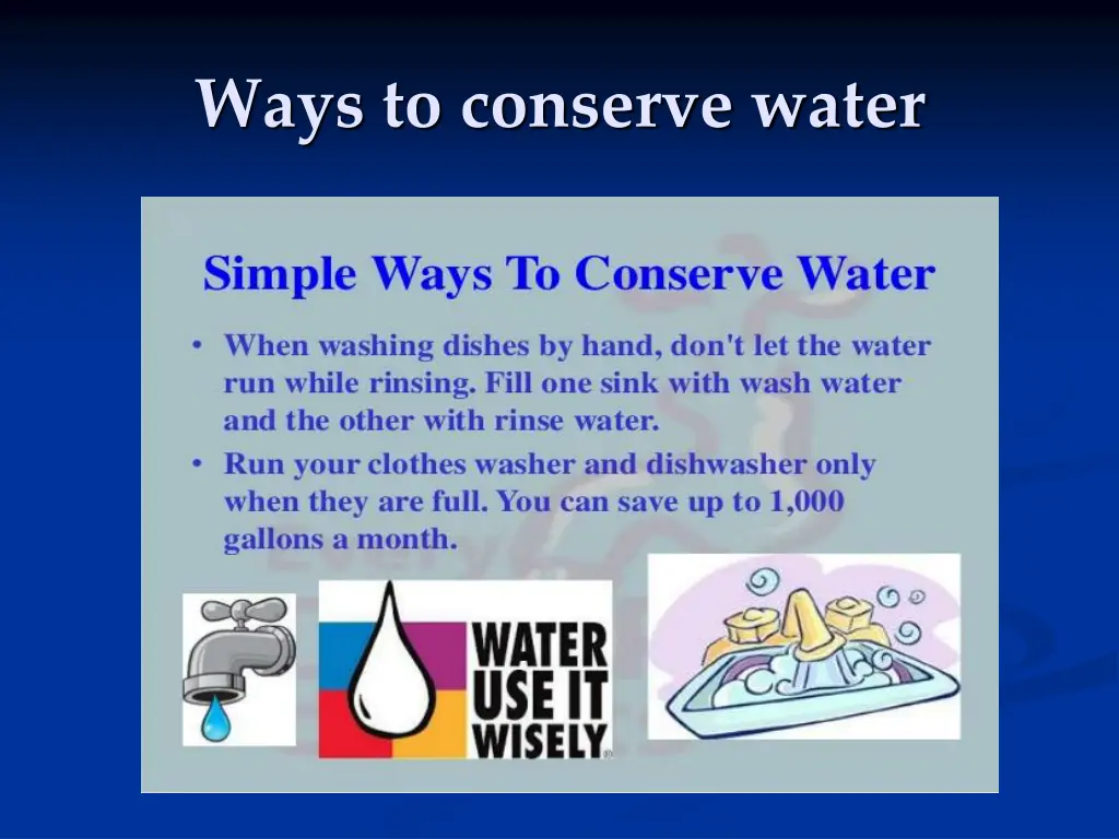 ways to conserve water