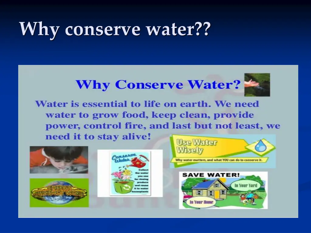 why conserve water