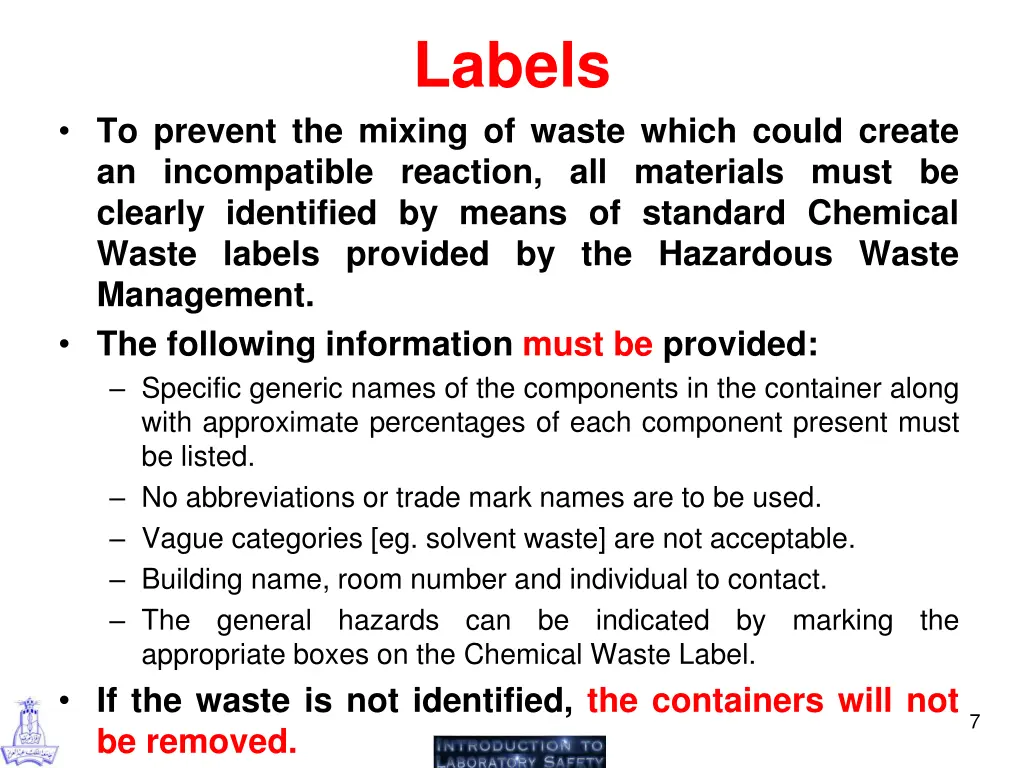 labels