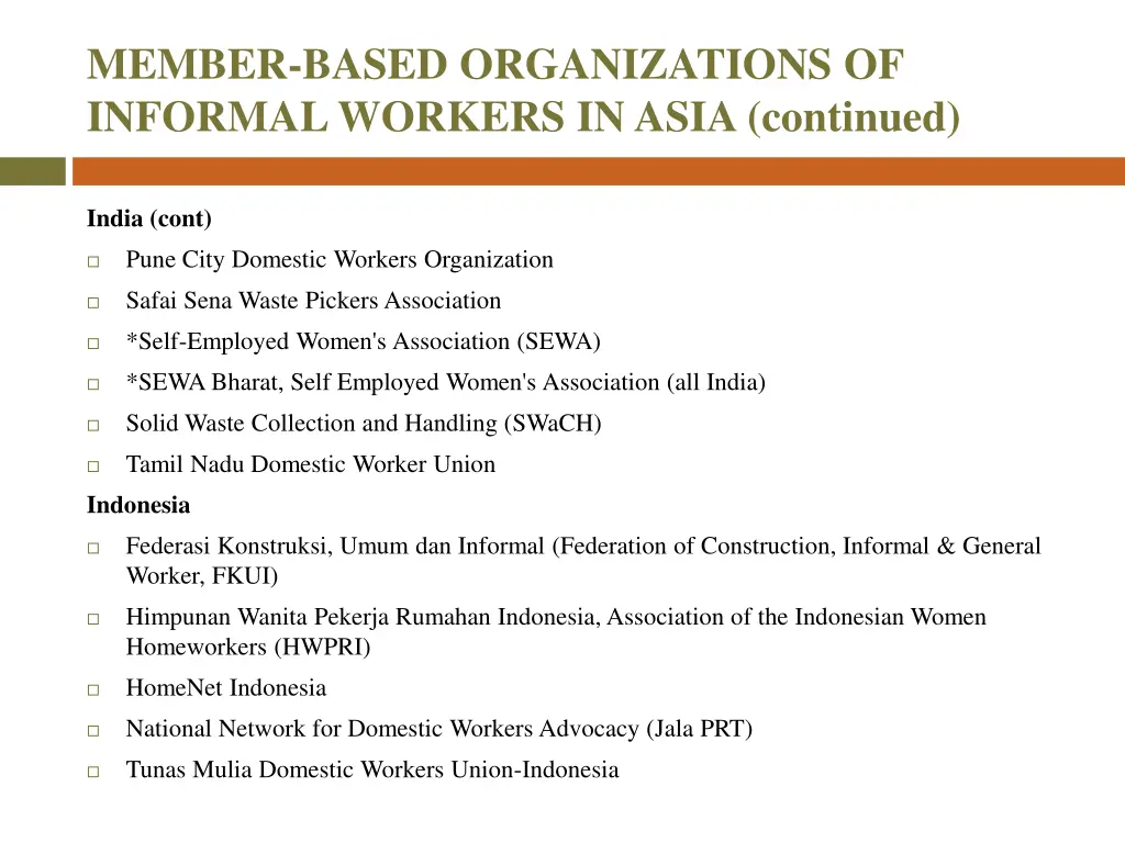 member based organizations of informal workers 1