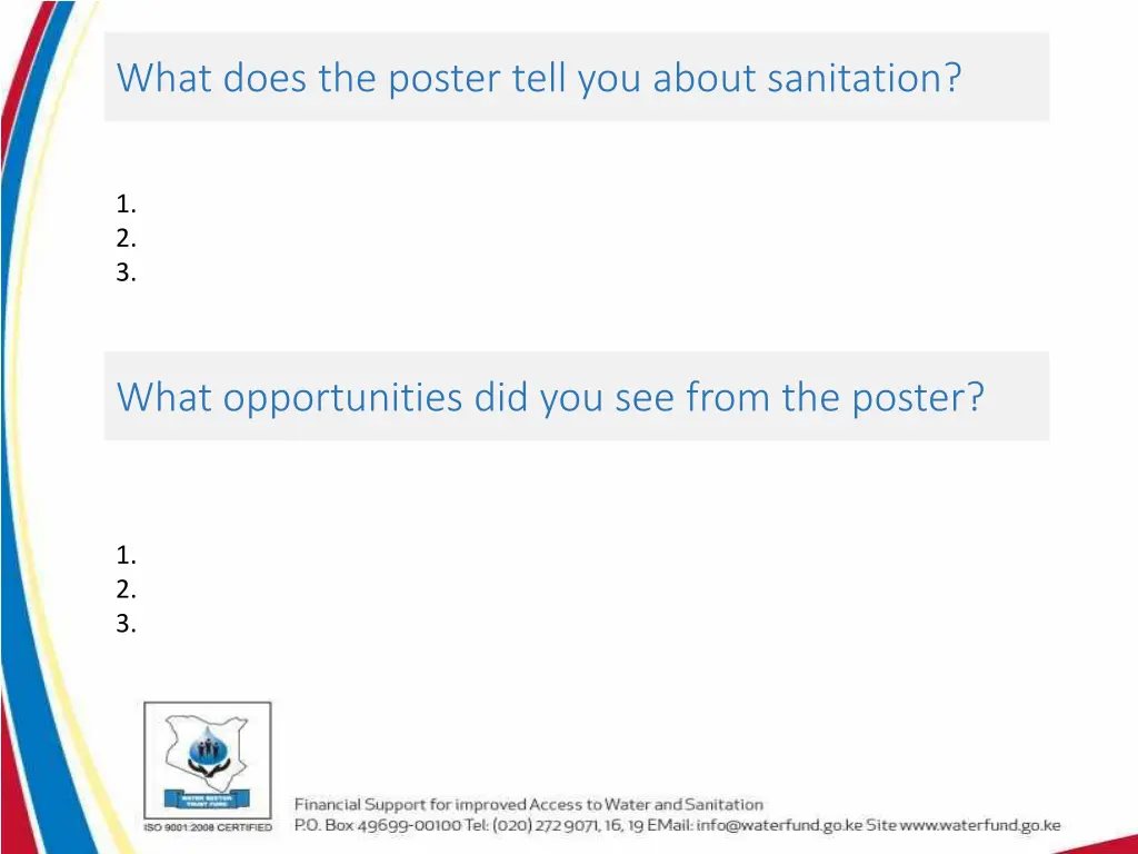 what does the poster tell you about sanitation