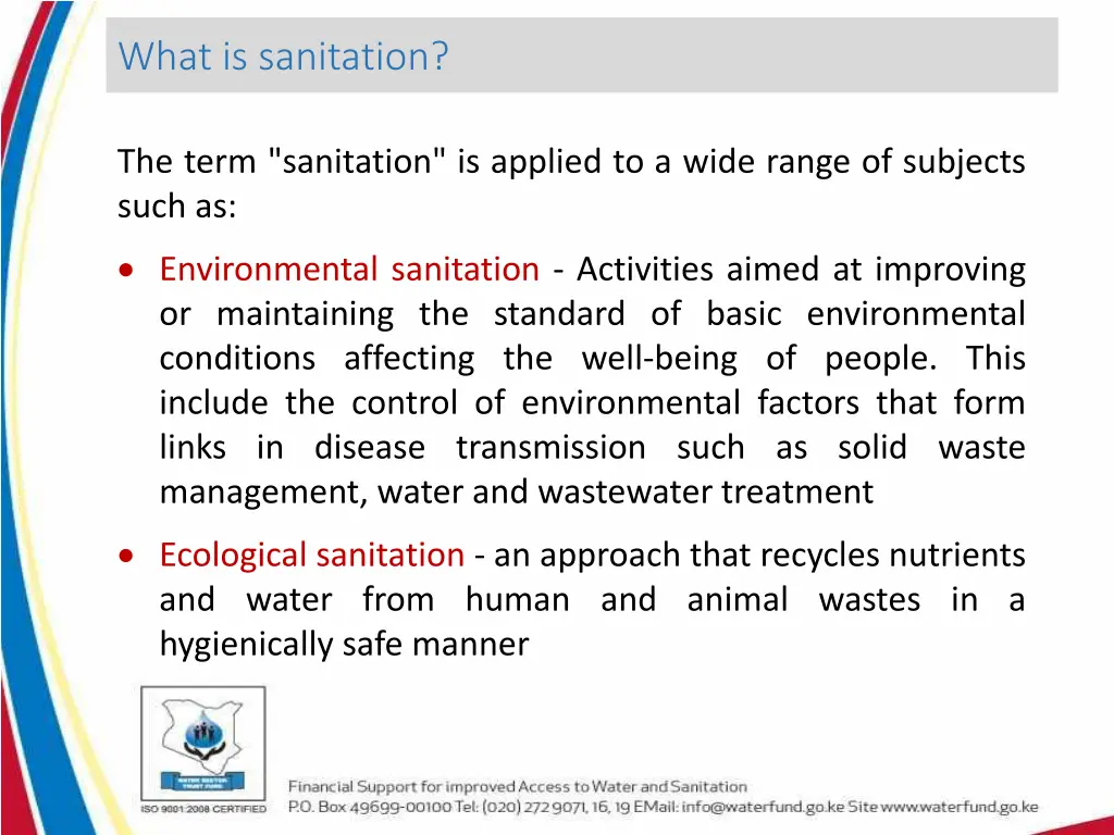 what is sanitation 2