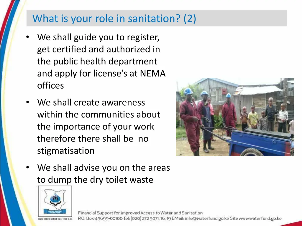 what is your role in sanitation 2