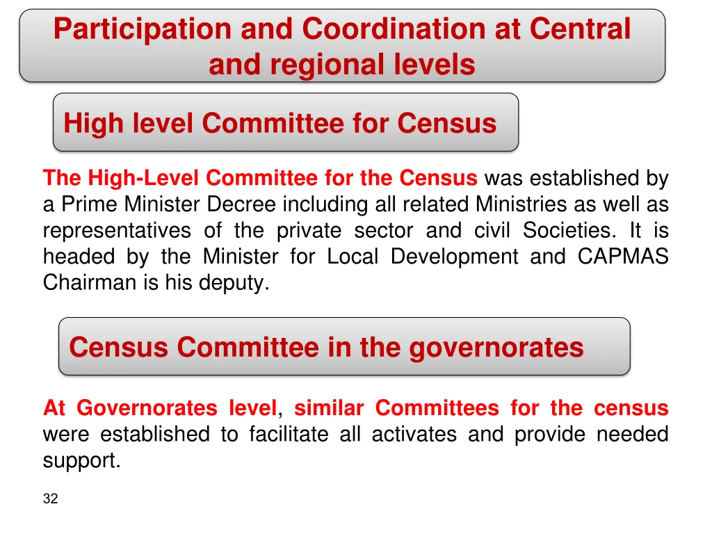 the high level committee for the census