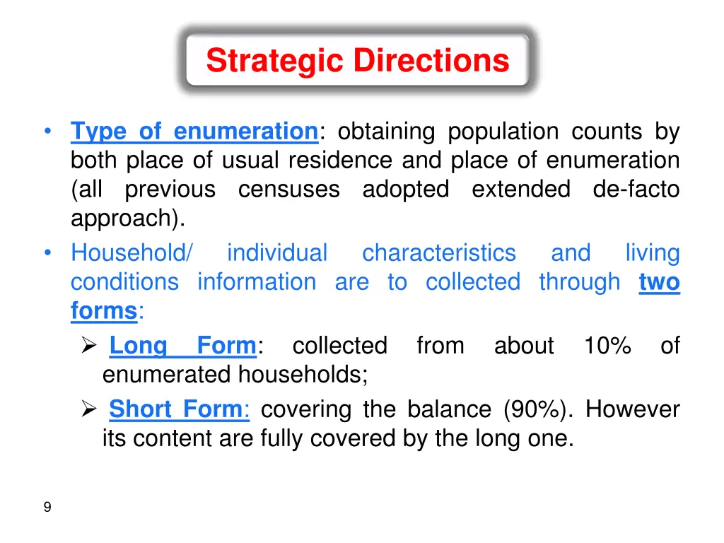 type of enumeration obtaining population counts