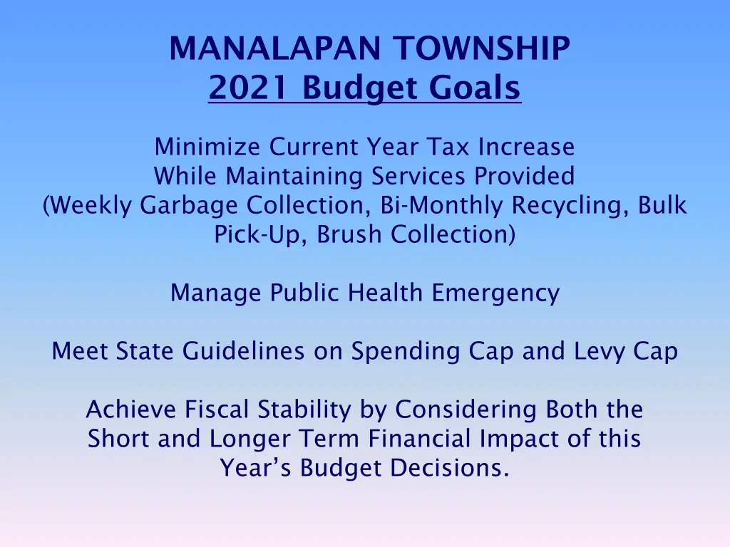 manalapan township 2021 budget goals