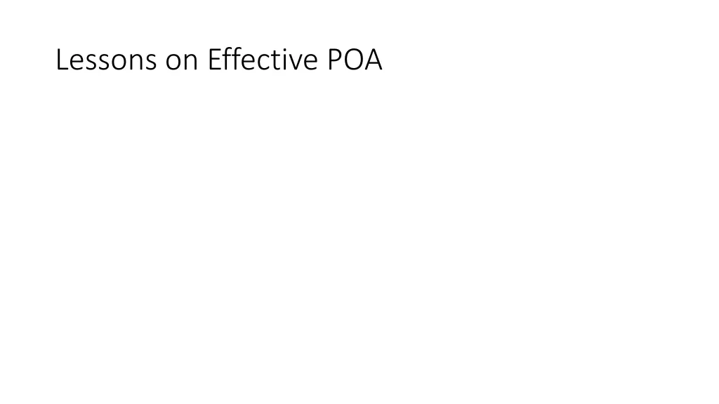 lessons on effective poa