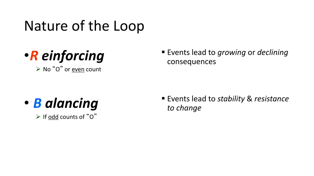 nature of the loop