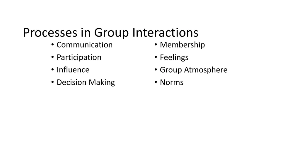 processes in group interactions communication