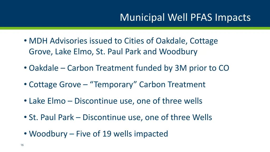 municipal well pfas impacts