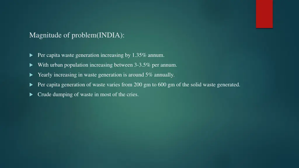 magnitude of problem india