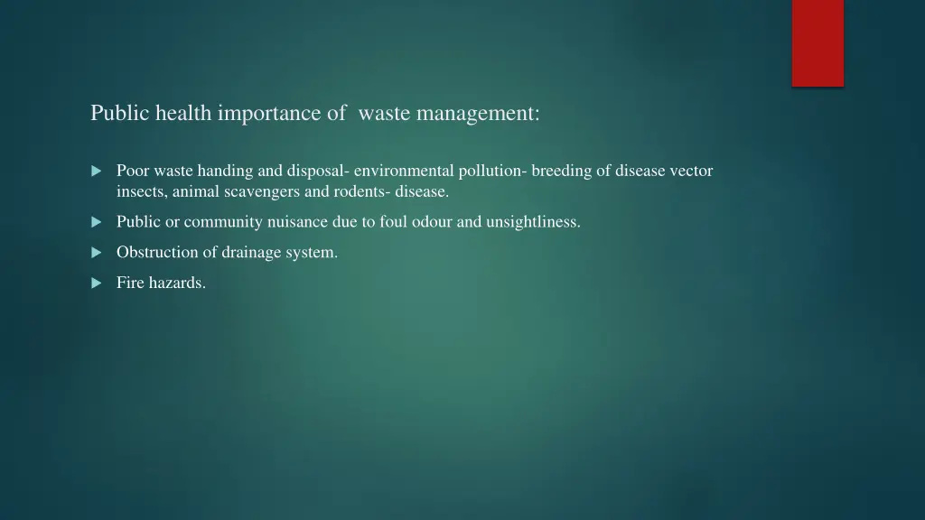 public health importance of waste management