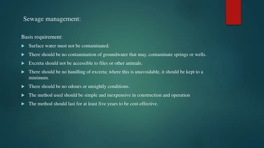 sewage management