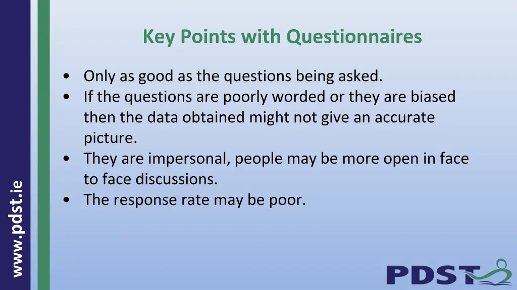 key points with questionnaires 1