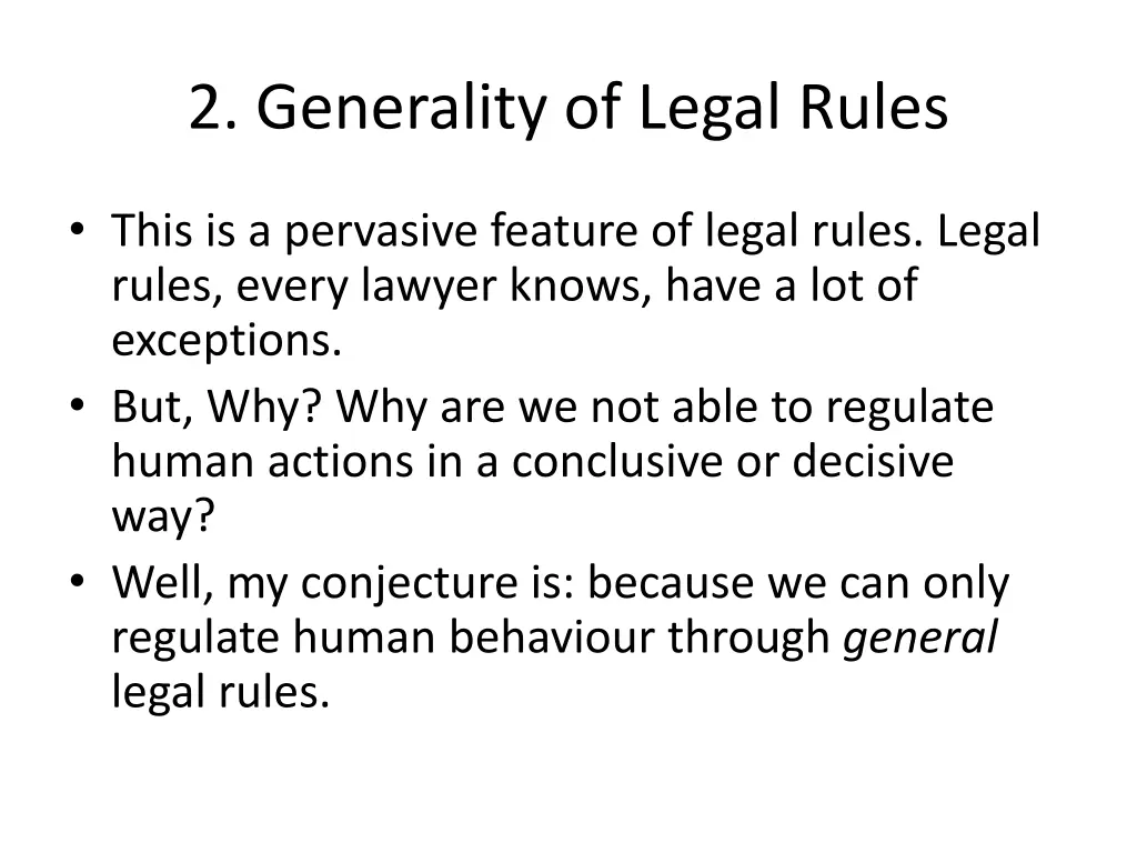 2 generality of legal rules