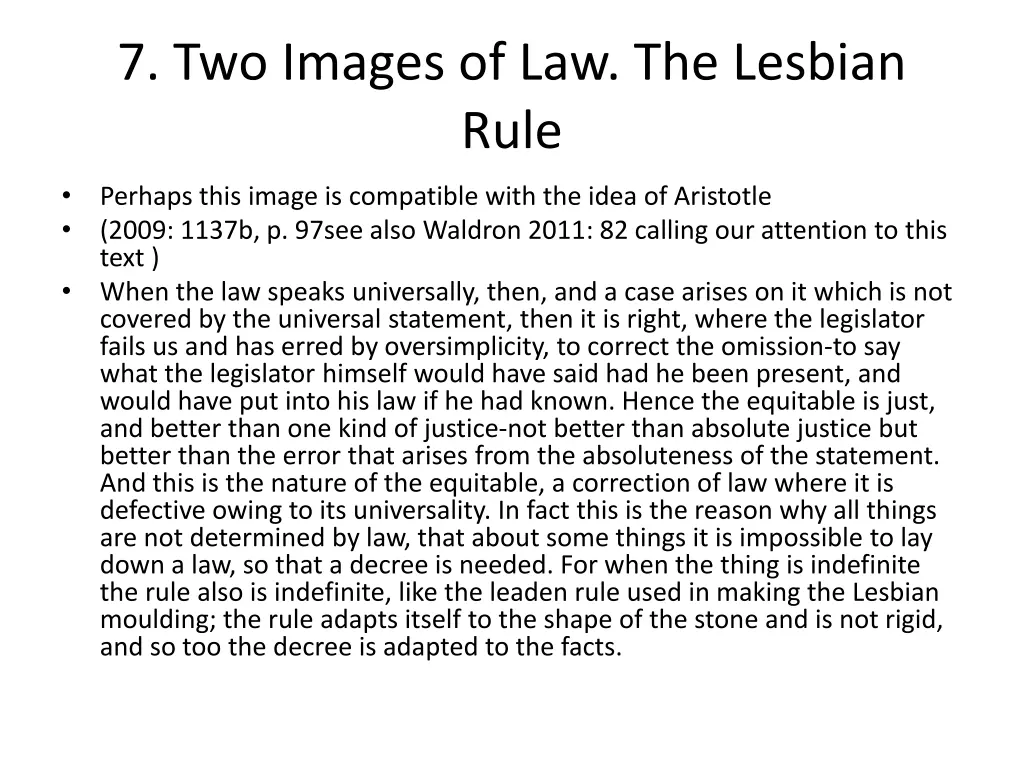 7 two images of law the lesbian rule