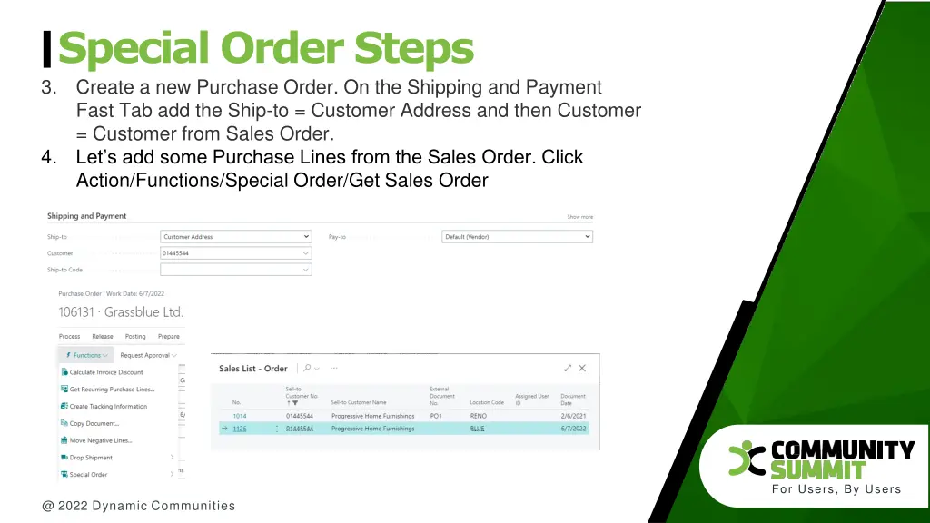 special order steps 1