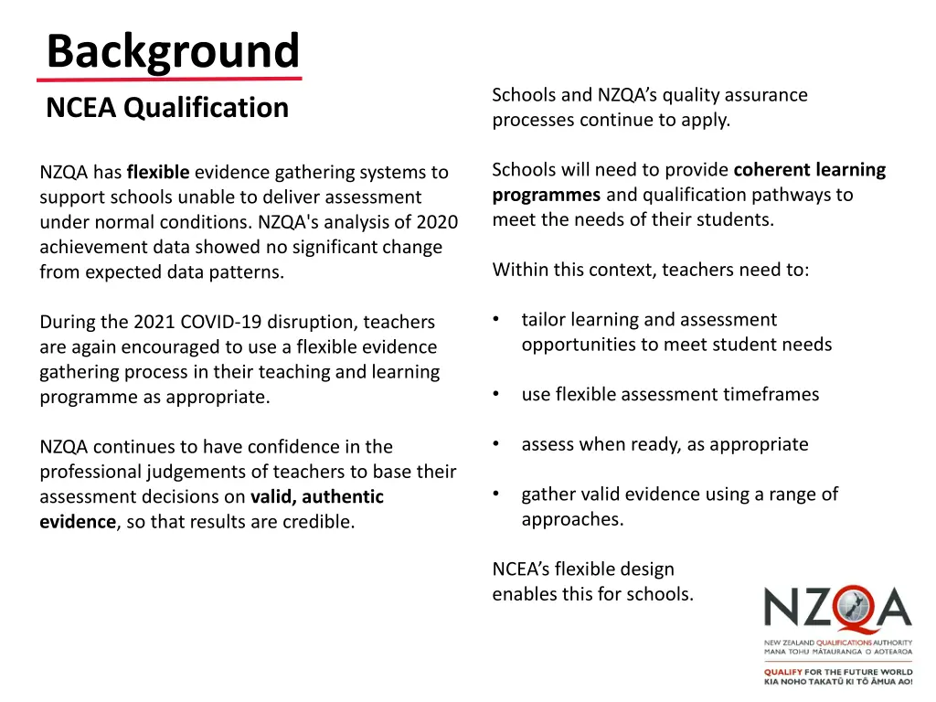 background ncea qualification