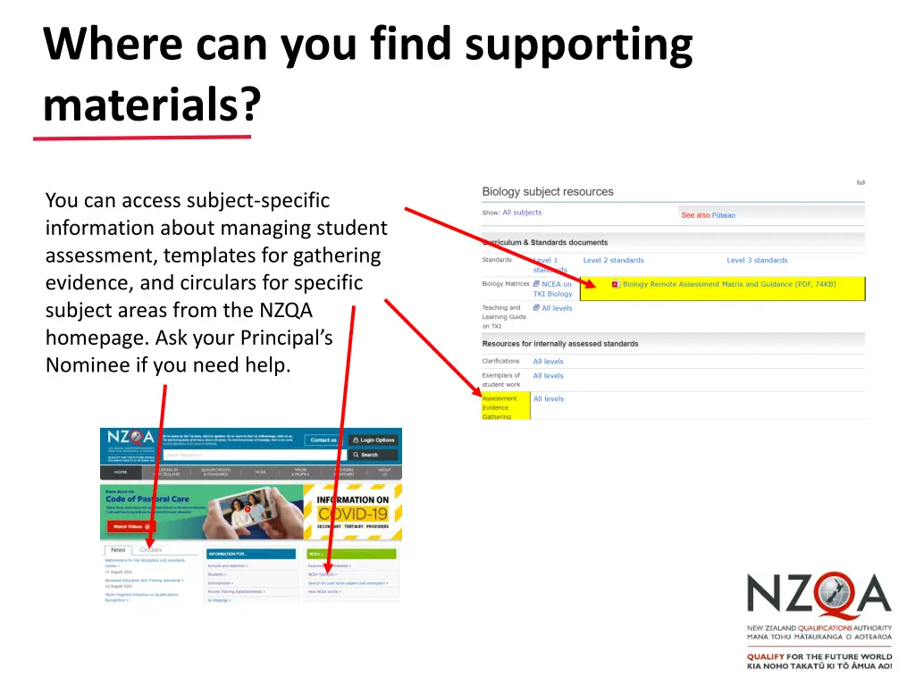 where can you find supporting materials