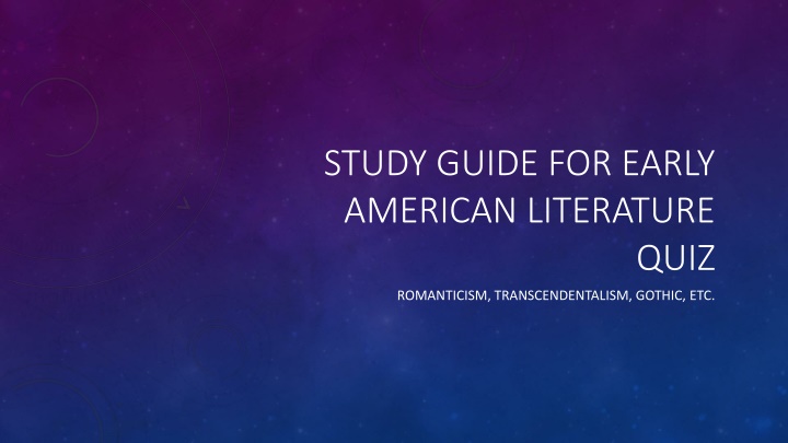 study guide for early american literature