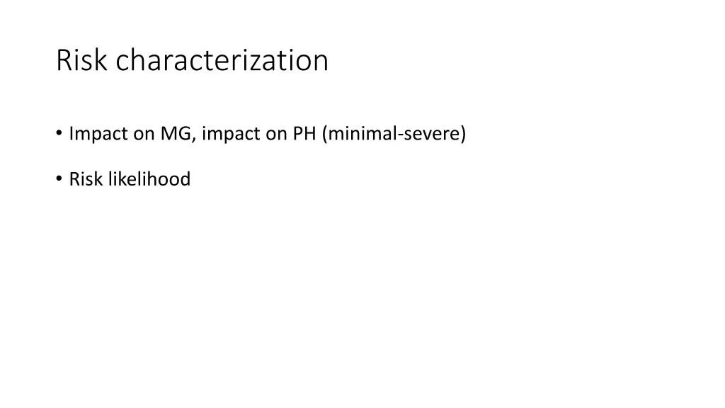 risk characterization