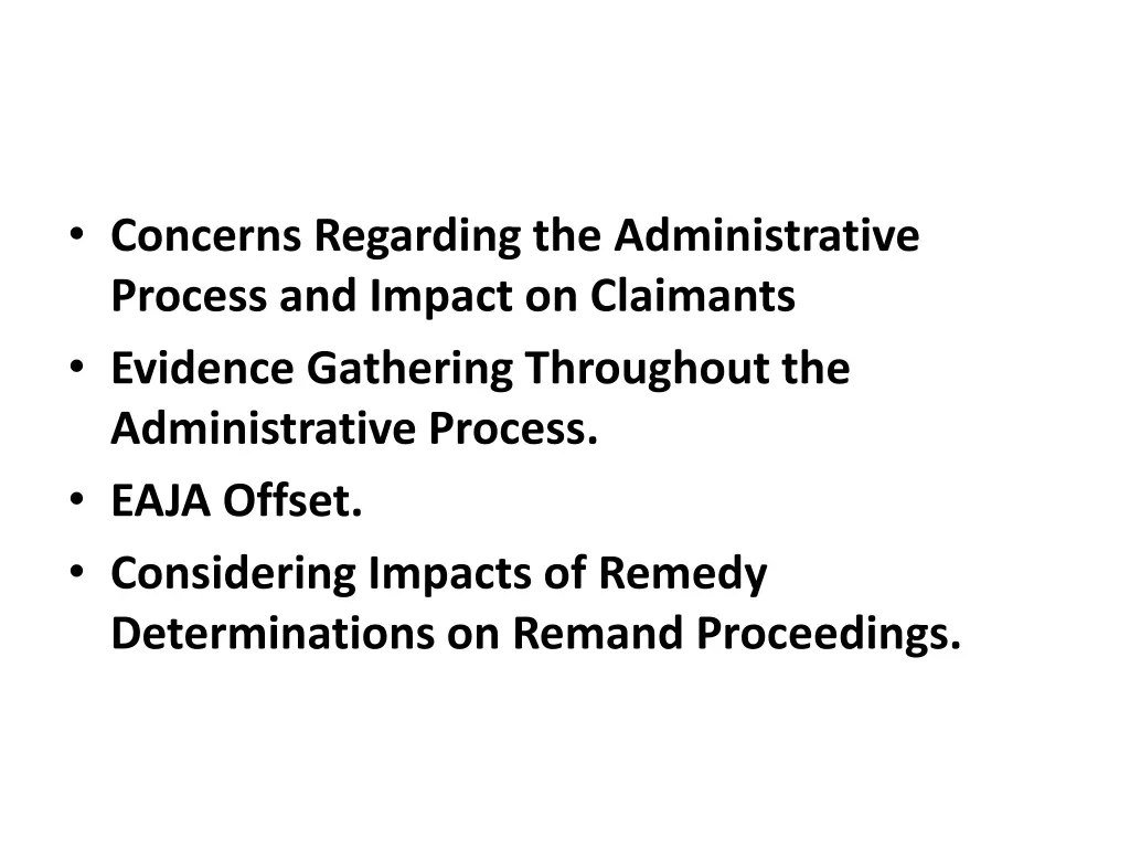 concerns regarding the administrative process