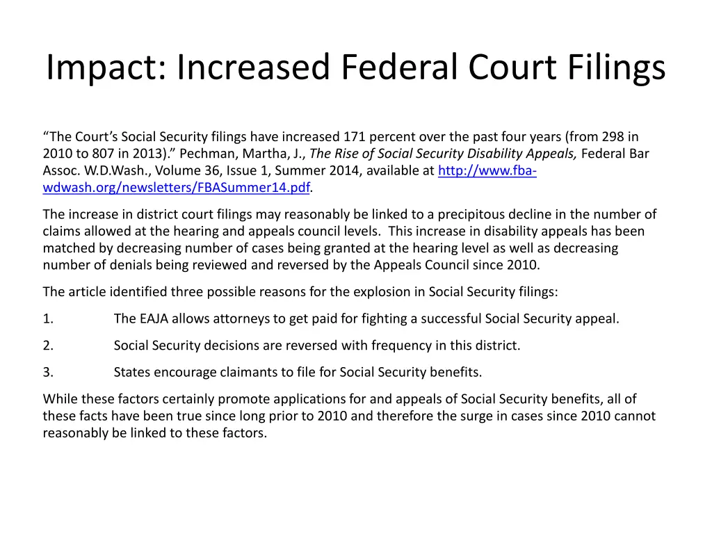 impact increased federal court filings