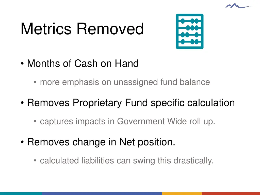 metrics removed