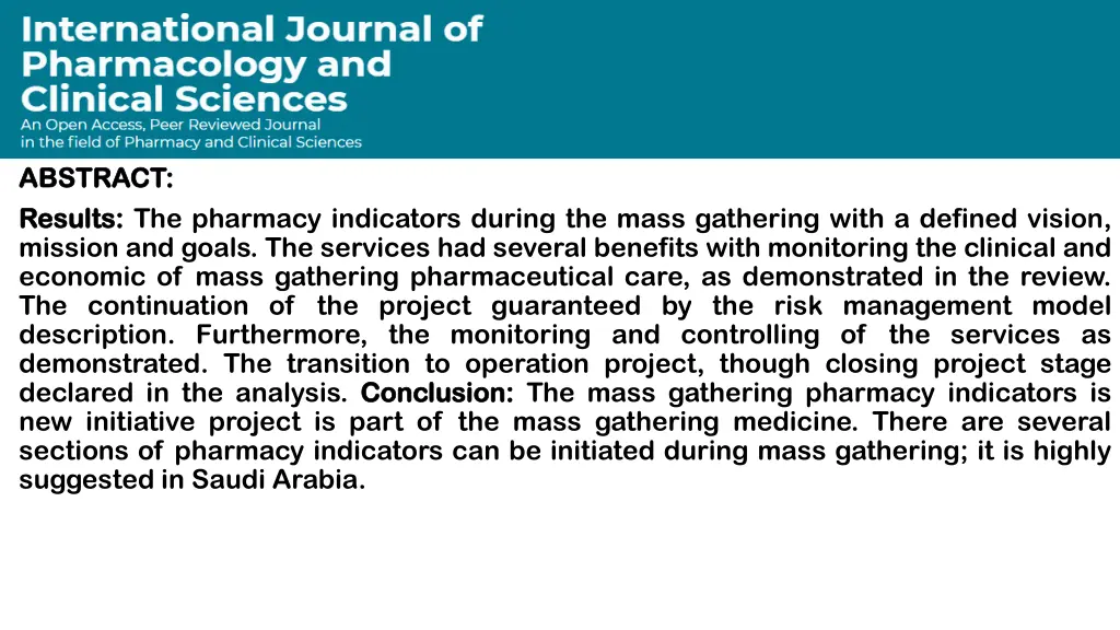 abstract abstract results results the pharmacy